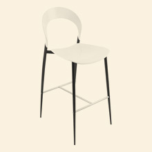 White Moonrise Barstool w Black Legs Thumbnail Image