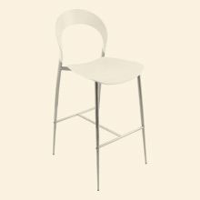 White Moonrise Barstool w Silver Legs Thumbnail Image