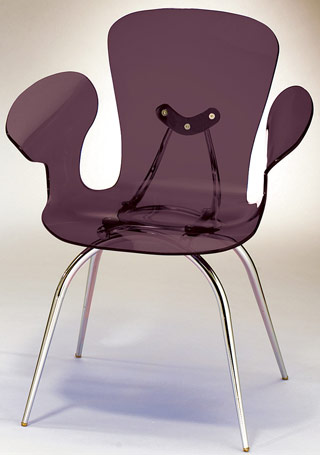 Name:Plum Acrylic Cradle Chair, Item id:9110_CHRCRADLEP (Medium Image)