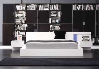 Name:Alaska Modern White Lacquer Bed, Item id:9310_alaska_bed_2_1 (Medium Image)