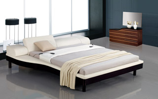 Name:Portofino - White Adjustable Leather Bed with built-in Nightstands, Item id:9310_image_1308 (Medium Image)