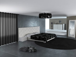 Name:Melody - White Modern Leather Platform Bed, Item id:9310_image_1315 (Medium Image)