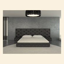 Melody - Black Modern Leather Platform Bed Thumbnail Image