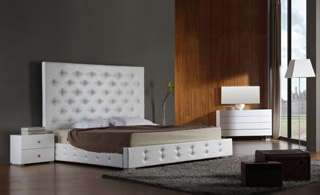 Name:Elbrus - White Modern Leather Platform Bed, Item id:9310_image_1323 (Medium Image)