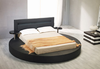 Name:Palazzo Black Leatherette Round Platform Bed, Item id:9310_image_273 (Medium Image)