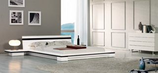 Name:Sonata - Platform Bed in White, Item id:9310_image_318 (Medium Image)