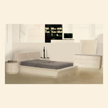 Symphony Contemporary White Lacquer Bed Thumbnail Image