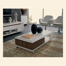 Zino - Modern White and Walnut Coffee Table Thumbnail Image