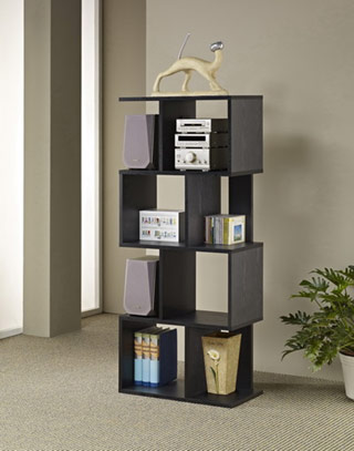 Name:Contemporary Bookcase, Item id:9410_MAR-080BLK (Medium Image)