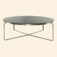 Metro Glass Wood Round Coffee Table Thumbnail Image