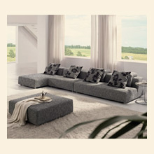 Modern Zebrano Fabric Sectional Sofa