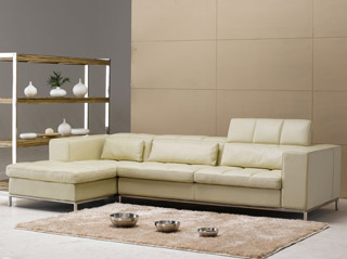 Name:Beige Leather Sectional Sofa, Item id:9910_TOS-FY635 (Medium Image)