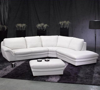 Name:White Leather Sectional Sofa and Ottoman, Item id:9910_TOS-FY701 (Medium Image)