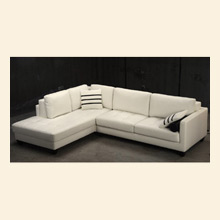 White Leather Sectional Sofa Thumbnail Image
