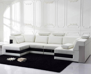 Name:Modern White Leather Sectional Sofa, Item id:9910_TOS-FY796 (Medium Image)
