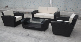 Name:Modern Outdoor 4 Piece Chocolate Wicker Sofa Set, Item id:9910_TOS-GW0045SET (Medium Image)
