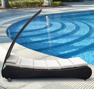 Name:Modern Outdoor Chaise Lounge with Canopy, Item id:9910_TOS-GW3087-L1 (Medium Image)