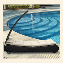 Modern Outdoor Chaise Lounge with Canopy Thumbnail Image