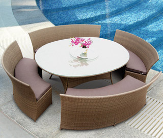 Name:5pcs Brown Outdoor Dining Set, Item id:9910_TOS-GW3103SET (Medium Image)