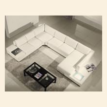 Modern White Bonded Leather Sectional Sofa