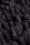 Wool Yarn Black Shag Rug