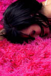 Flamingo Pink Shag Rug