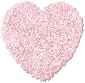 Pink Shag Rug Heart Shape