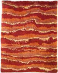 red waves retro shag area rugs