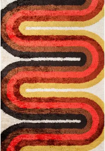 Momeni Retro RET-2 Red Abstract Rug Product Image