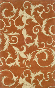 Linon Orange Floral Transitional Rug Product Image