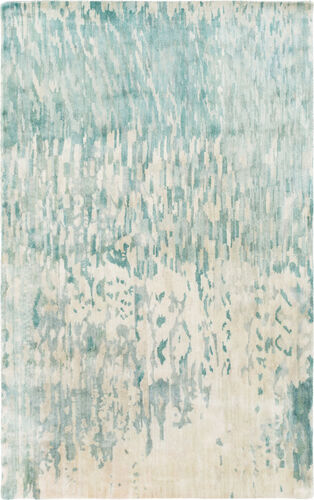 Surya Watercolor WAT-5004 Teal Abstract Wool Rug Product Image