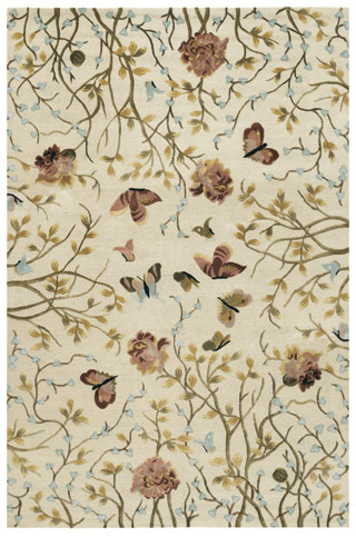 Name:Eden Monarch Garden 0233/0039 Ivory/Peony Rug, Item id:1710_02330039 (Medium Image)