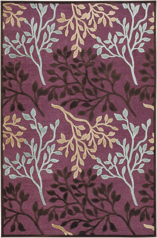 Name:Pave Olive Branch 1238/0138 Amethyst/Mahogan Rug, Item id:1710_12380138 (Medium Image)