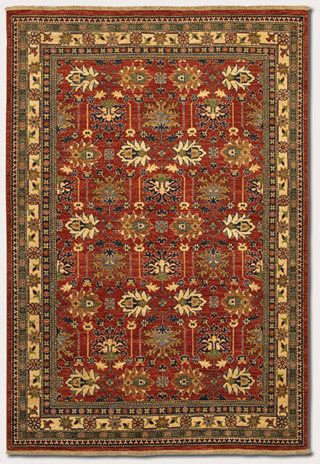 Name:Lahore Antique Kazak 1266/2466 Reddish Clay Rug, Item id:1710_12662466 (Medium Image)