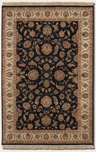 Name:Jangali Khorasanblossom 1301/0101 Black/Beige Rug, Item id:1710_13010101 (Medium Image)