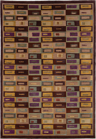 Name:Silken Treasures Gabbeh 1850/0020 Aubergine Tibetan Rug, Item id:1710_18500020 (Medium Image)