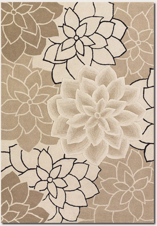 Name:Super Indo Colors Oleander 2158/2226 Beige/White Rug, Item id:1710_21582226 (Medium Image)