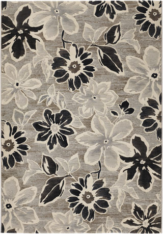 Name:Everest Wild Daisy 6351/5313 Grey/Black/White Rug, Item id:1710_63515313 (Medium Image)