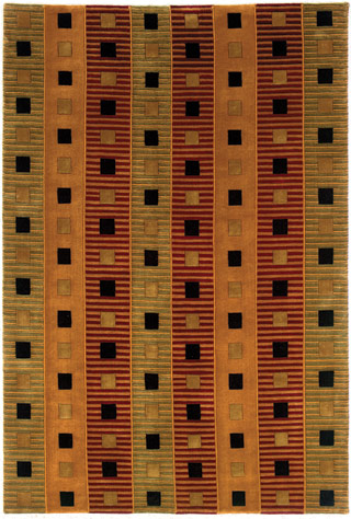 Name:Pokhara Matrix 9345/1000 Pumpkin Tibetan Rug, Item id:1710_93451000 (Medium Image)