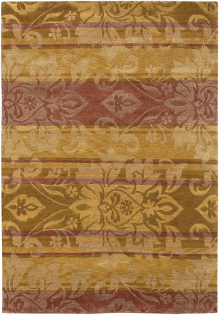 Name:Pokhara Abstract Damask 9937/0003 Gold Tibetan Rug, Item id:1710_99370003 (Medium Image)