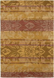 Pokhara Abstract Damask 9937/0003 Gold Tibetan Rug Thumbnail Image
