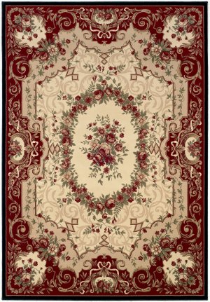Name:Floral Savonnerie Burgundy-Black Rug, Item id:17_07955906 (Medium Image)