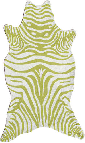 Name:Resort 25256 Zebra Green Shaped Rug, Item id:1810_25256 (Medium Image)