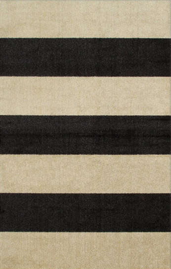 Lined Up Black and White Rug, Black and White Outdoor Rug