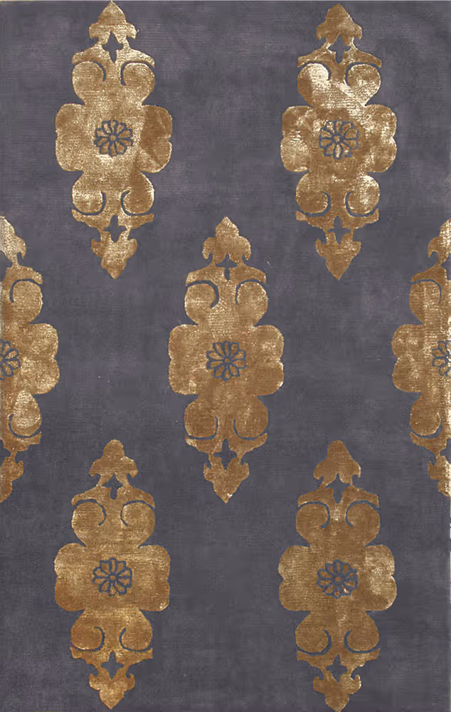 Modern Loom Gray Floral Patterned Rug