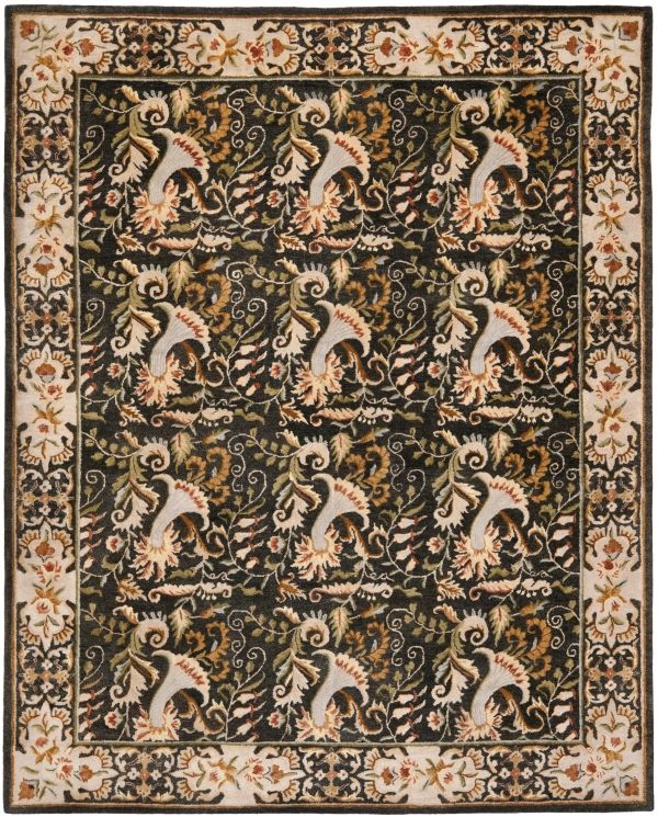 Name:Bergama Brg107B Charcoal Traditional Rug, Item id:1910_BRG107B (Medium Image)