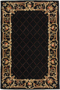 Name:Chelsea Hk333B Black Country & Floral Rug, Item id:1910_HK333B (Medium Image)