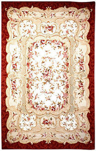 Name:Chelsea Hk73A Ivory / Burgundy Country & Floral Rug, Item id:1910_HK73A (Medium Image)