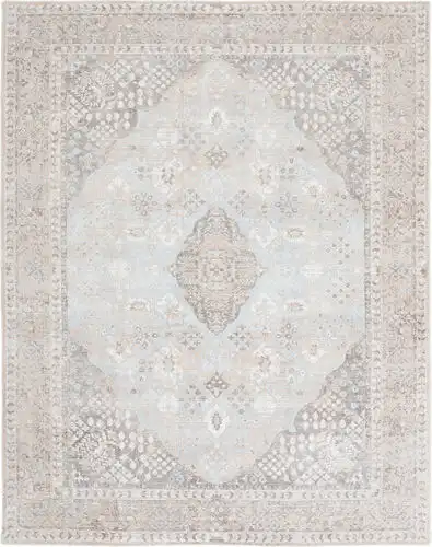 Safavieh Restoration Vintage Collection RVT703B Beige Hand Loomed Silk Rug Product Image