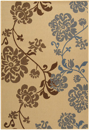 Name:Courtyard CY4027B Natural Brown / Blue Rug, Item id:1910_cy4027B (Medium Image)